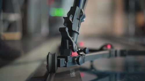 Dolly Shot of Professional Camera Equipment on Set