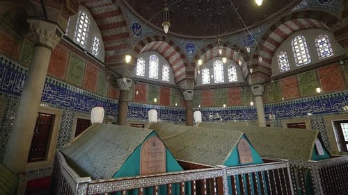 Graves of Ottoman sultans, their wives and children in Istanbul Turkey
