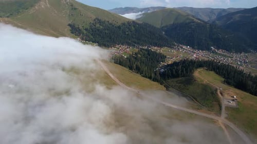 Car On The Foggy Mountain Road