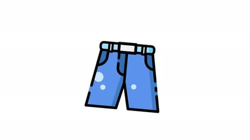 Animated Flat Design Blue Jeans Icon