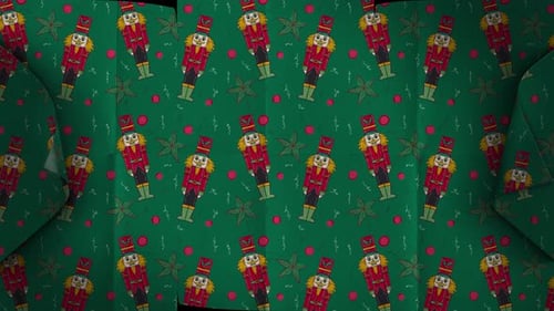 Christmas Nutcracker Pattern Wrapping Paper Reveal