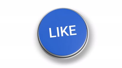 3D Animated Blue Like Button Press