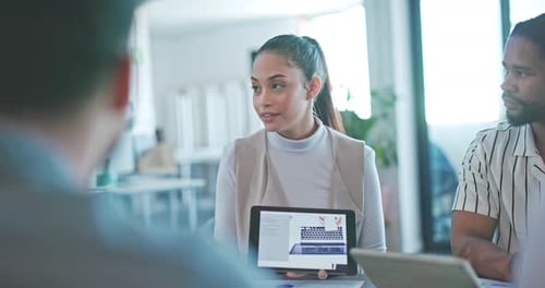 Business Meeting With Tablet Technology Presentation