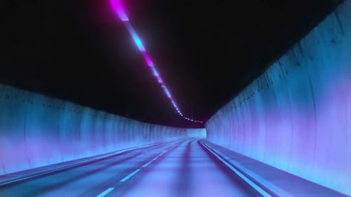 Blauer Tunnel in Schleife