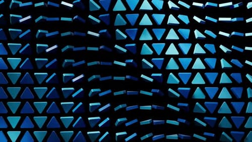 Dynamic Blue Triangle Array Waving Background Loop