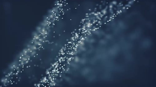 Abstract cloud from particle structure A stream of particles moves through the background.