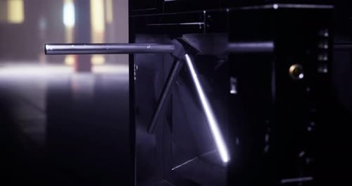 Futuristic 3D Turnstile Access Control Animation