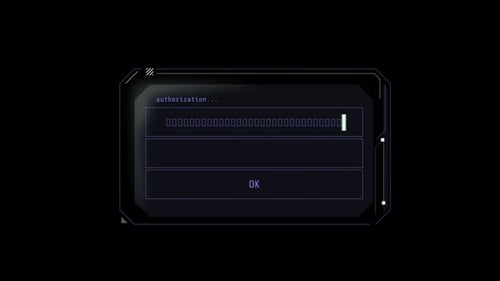 HUD Element Password Entry Authorization Window Animation
