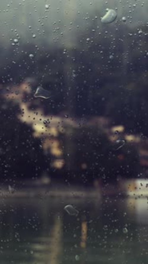 Realistic Raindrops Falling on Window Glass