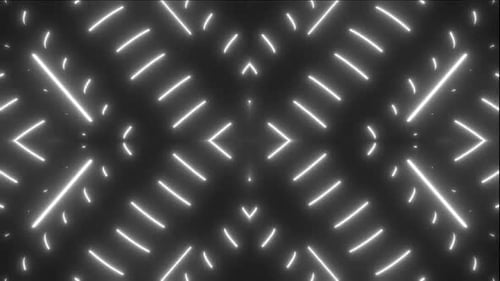 Dynamic white neon lights pulse on dark background creating abstract energy flow