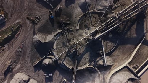 Birds Eye View of Gravel Quarry and Conveyor