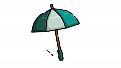 Modern Animated Umbrella Swaying Illustration