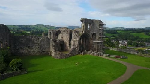 Denbigh Castle and town walls were a set of fortifications built to control the lordship of Denbigh