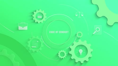 Flat Infographic Icons Background Code Of Conduct Loopable Animation