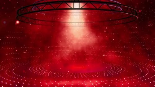 Animated Red Virtual Stage Spotlight Background