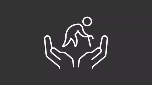 Minimalist Line Art Animation of Elderly Care Icon