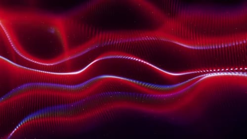 Neon Red Waves Background Loop
