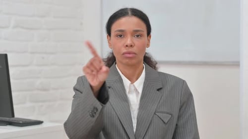 Business Woman Gesture Denying No