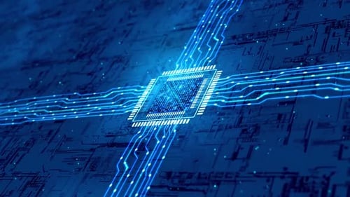 Futuristic Microchip and Circuit Board Design