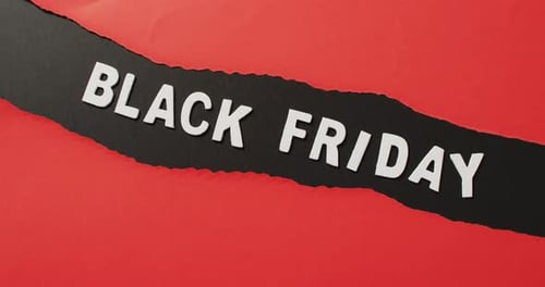 Black Friday Text Over Red Background