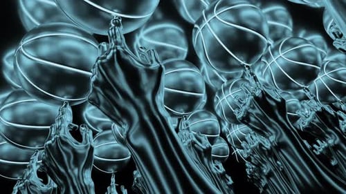 Futuristic Neon Basketball Hands Looping Animation
