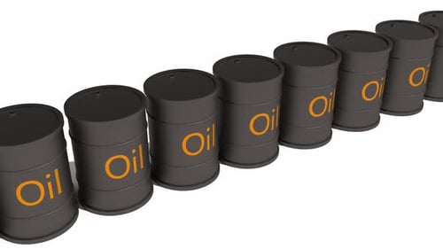 Oil Gasoline Black Metal Barrel in Row Able to Loop Endless