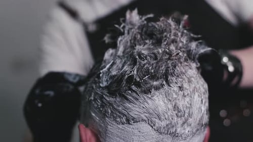 Hair Dying in a Studio Close Up