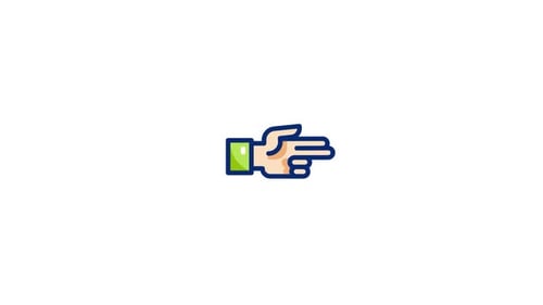 Animated Right Pointing Hand Icon with Modern Design