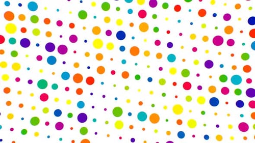 Abstract Rainbow Colored Polka Dots Dancing In Flowing Wave Pattern
