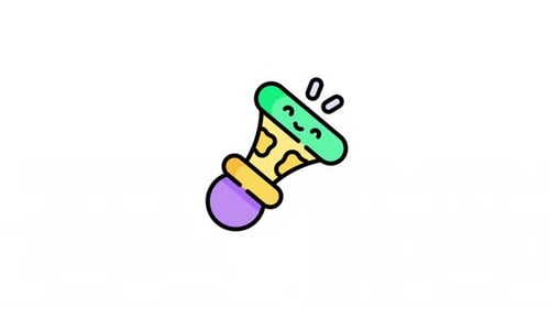 Animated Party Horn Icon for Celebration Videos