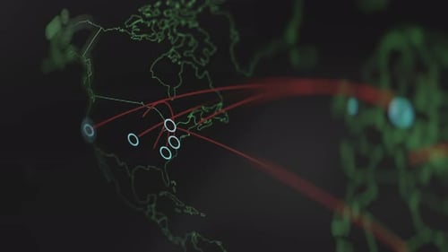 Futuristic Global Network Map Animation