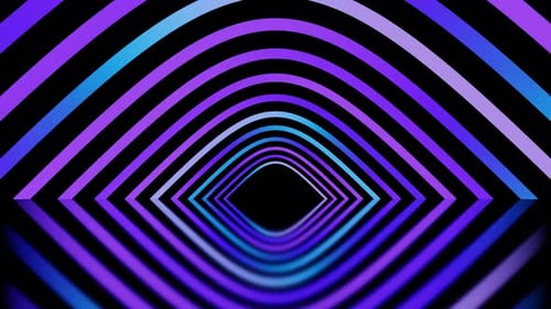 Purple Gradient Colorful Neon Glow Tubes Animation with Reflection