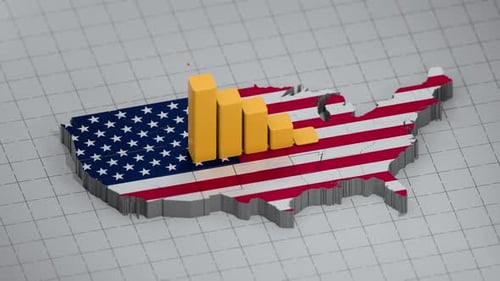 American Economy Crisis Falling Chart Financial Market Crash Concept