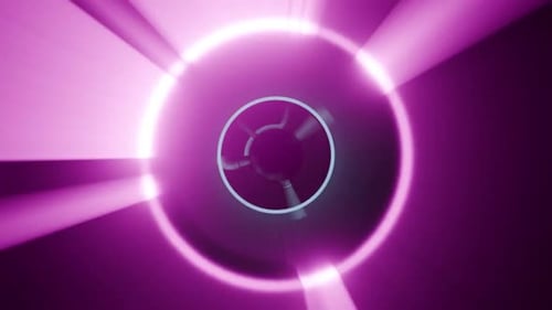 Seamless 3D motion graphic background loop with dynamic abstract shapes in constant movement.