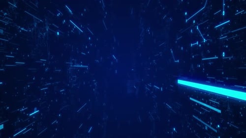 Futuristic Digital Data Stream Tunnel Background