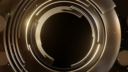 Elegant Golden Ring Animation with Revealing Center