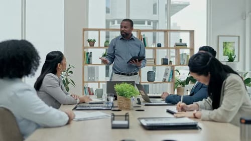 Presentation in a Modern Office Meeting