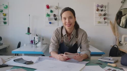 Portrait of Smiling Leather Workshop Owner