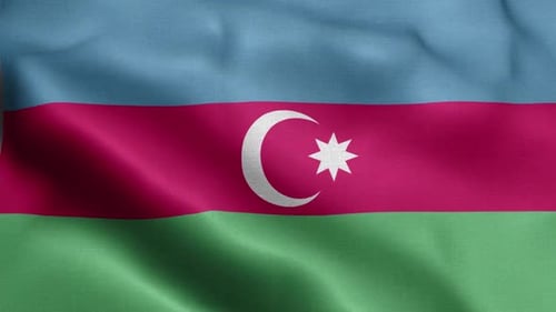 Realistic Waving Flag of Azerbaijan with Fabric Simulation