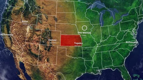 Animated USA Map with State and City Geographical Data