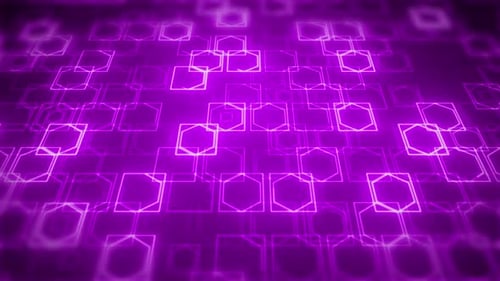 Square Shape Tech Background, Hud Small Squares Shape Loop Animation Tech Video