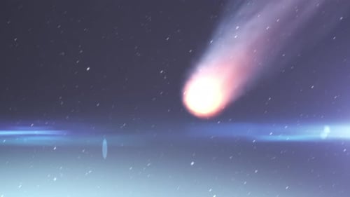 Glowing Comet Streaking Through Starry Space