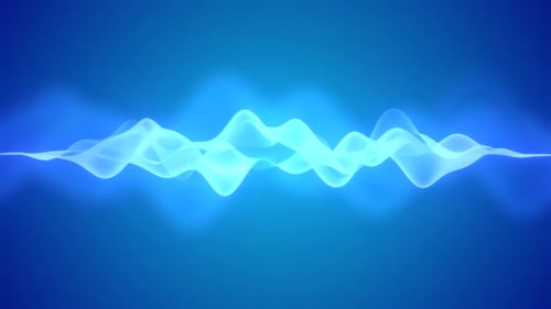 Neonblaue Wellenform. Futuristischer Audio-Equalizer HD