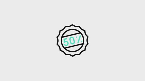 Animated Flat Design Sales Discount Percentage Badge Icons