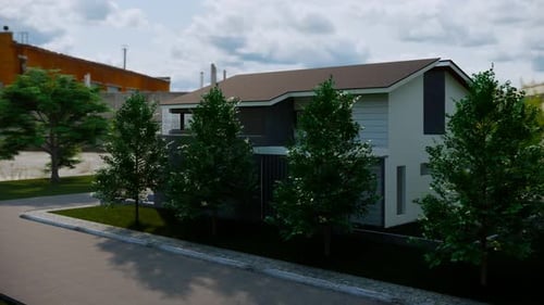 Rotating 3D Modern House Architectural Design Showcase
