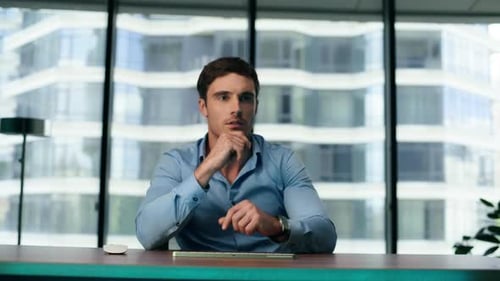 Specialist Operating Virtual Reality Holographic Animation Typing Close Up