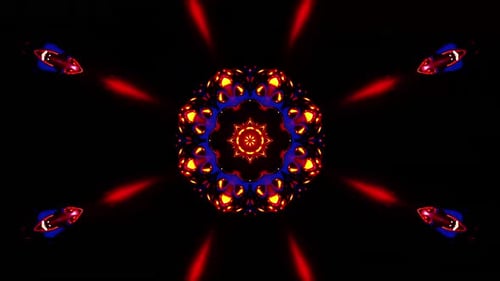 Dynamic Abstract Glowing Geometric Kaleidoscope Background Animation