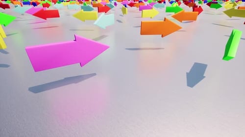 Color Arrow on Metal Surface Concept Chose