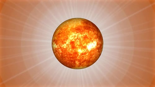 Front view of rotating sun with background, science and technology video concept. Vd...874
