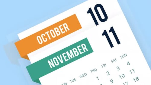 Flat Design Calendar Page Flip Animation